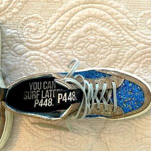 P448 Blue Sparkle Sneakers